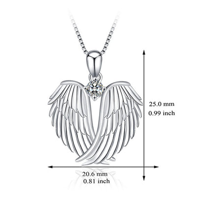 Women Angel Wings Necklace 925 Silver Guardian Angel Wings Pendant Birthstone Necklace for Women Jewelry Gift