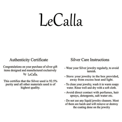 LeCalla 925 Sterling Silver Light-Weight CZ Filigree Heart Pendant Necklace Jewelry Gifts for Women 18" Inch