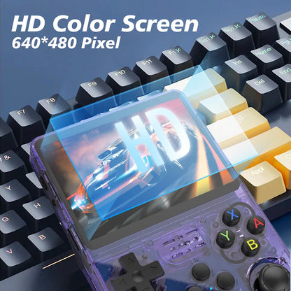 R36S Retro Handheld Game Console Linux System 3.5 Inch IPS Screen Portable Pocket Video Player 64GB Game Gift